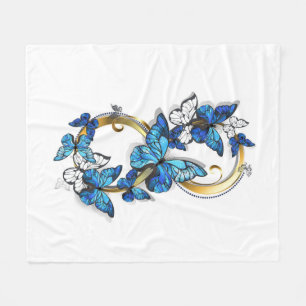 Symbol Infinity of Blue Morpho Butterflies Fleece Blanket