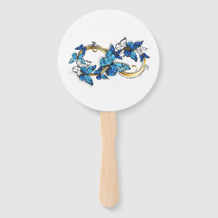 Symbol Infinity of Blue Morpho Butterflies Hand Fan