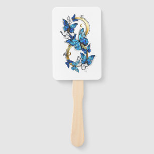 Symbol Infinity of Blue Morpho Butterflies Hand Fan