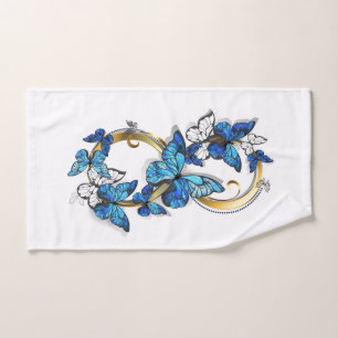 Symbol Infinity of Blue Morpho Butterflies Hand Towel