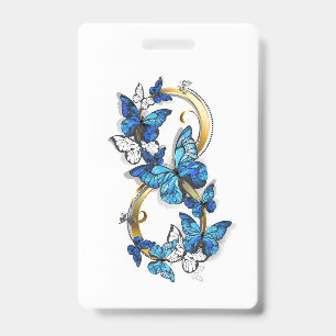 Symbol Infinity of Blue Morpho Butterflies ID Badge