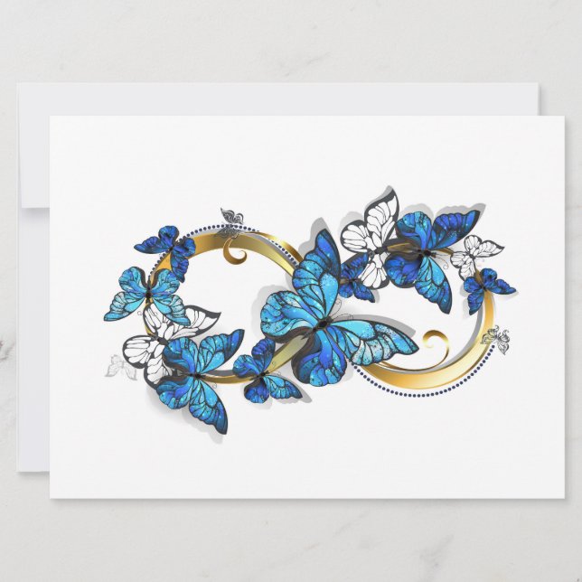 Symbol Infinity of Blue Morpho Butterflies Invitation (Front)