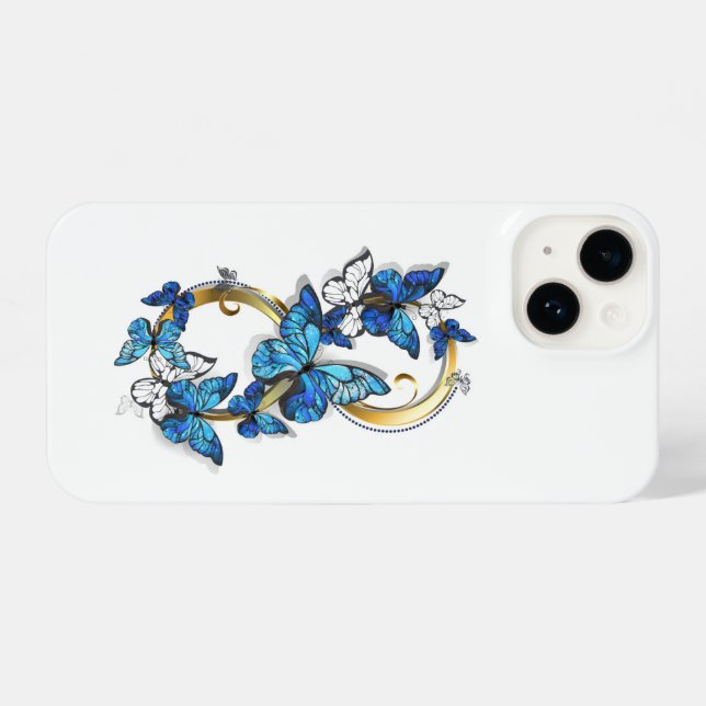 Symbol Infinity of Blue Morpho Butterflies iPhone Case (Back Horizontal)