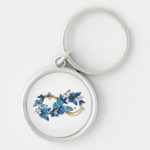 Symbol Infinity of Blue Morpho Butterflies Key Ring