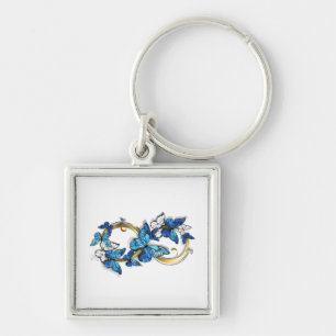Symbol Infinity of Blue Morpho Butterflies Key Ring
