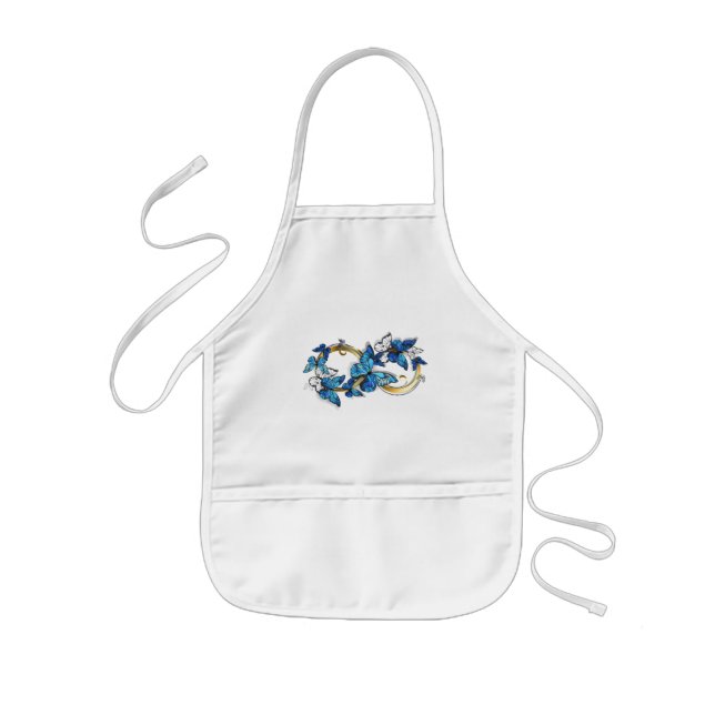 Symbol Infinity of Blue Morpho Butterflies Kids Apron (Front)