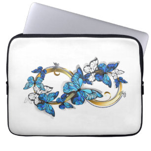 Symbol Infinity of Blue Morpho Butterflies Laptop Sleeve