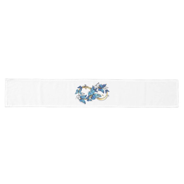 Symbol Infinity of Blue Morpho Butterflies Long Table Runner (Horizontal)