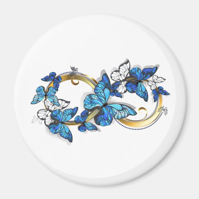 Symbol Infinity of Blue Morpho Butterflies Magnet (Front)