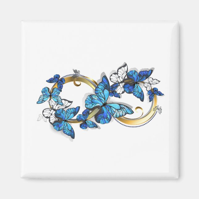 Symbol Infinity of Blue Morpho Butterflies Magnet (Front)