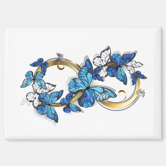 Symbol Infinity of Blue Morpho Butterflies Magnet (Front)