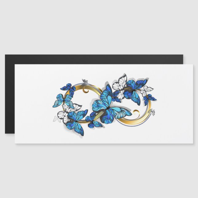 Symbol Infinity of Blue Morpho Butterflies Magnetic Invitation (Front/Back)