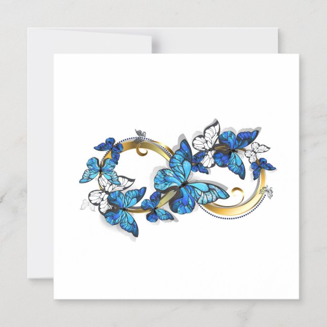 Symbol Infinity of Blue Morpho Butterflies Magnetic Invitation (Front)