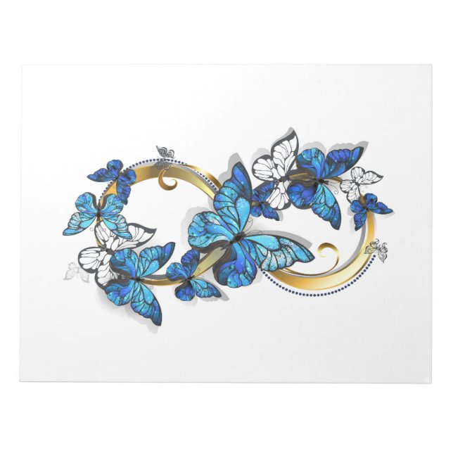 Symbol Infinity of Blue Morpho Butterflies Notepad (Front)