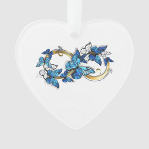 Symbol Infinity of Blue Morpho Butterflies Ornament