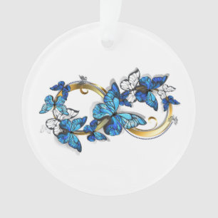 Symbol Infinity of Blue Morpho Butterflies Ornament
