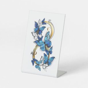 Symbol Infinity of Blue Morpho Butterflies Pedestal Sign