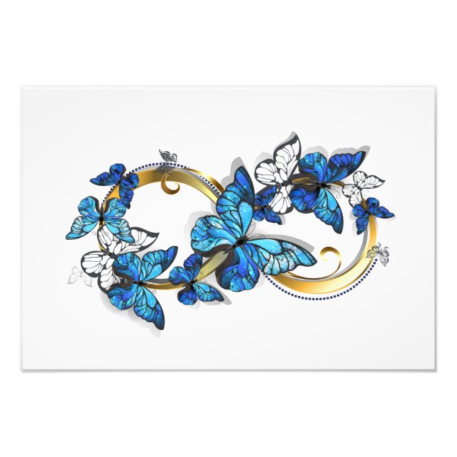 Symbol Infinity of Blue Morpho Butterflies Photo Print (Front)