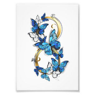 Symbol Infinity of Blue Morpho Butterflies Photo Print