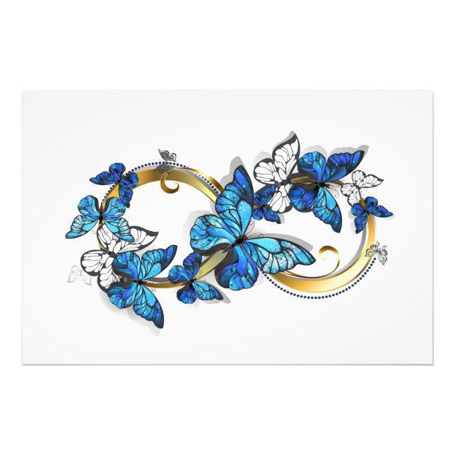 Symbol Infinity of Blue Morpho Butterflies Photo Print (Front)
