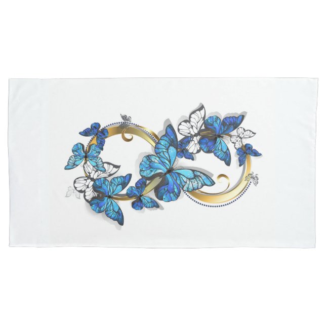 Symbol Infinity of Blue Morpho Butterflies Pillowcase (Front-Left)