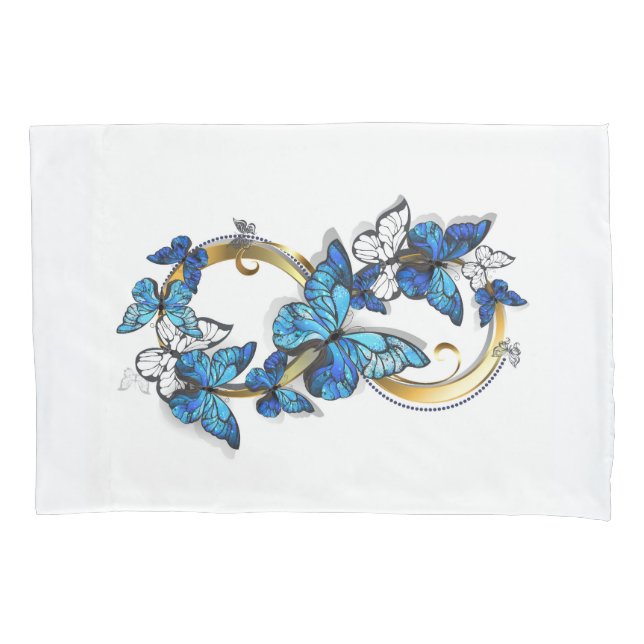 Symbol Infinity of Blue Morpho Butterflies Pillowcase (Front-Left)