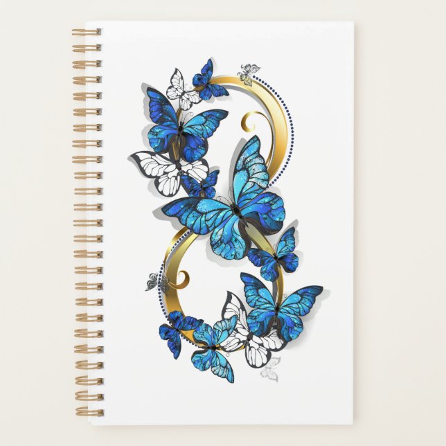 Symbol Infinity of Blue Morpho Butterflies Planner (Front)