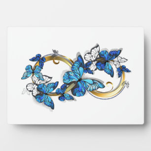 Symbol Infinity of Blue Morpho Butterflies Plaque