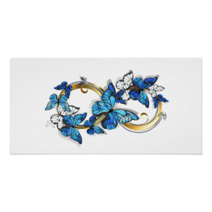 Symbol Infinity of Blue Morpho Butterflies Poster