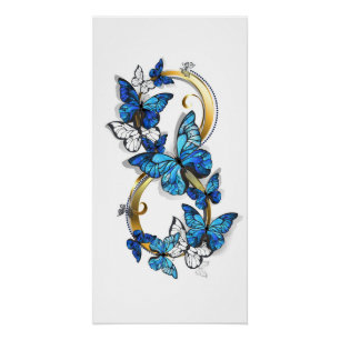 Symbol Infinity of Blue Morpho Butterflies Poster