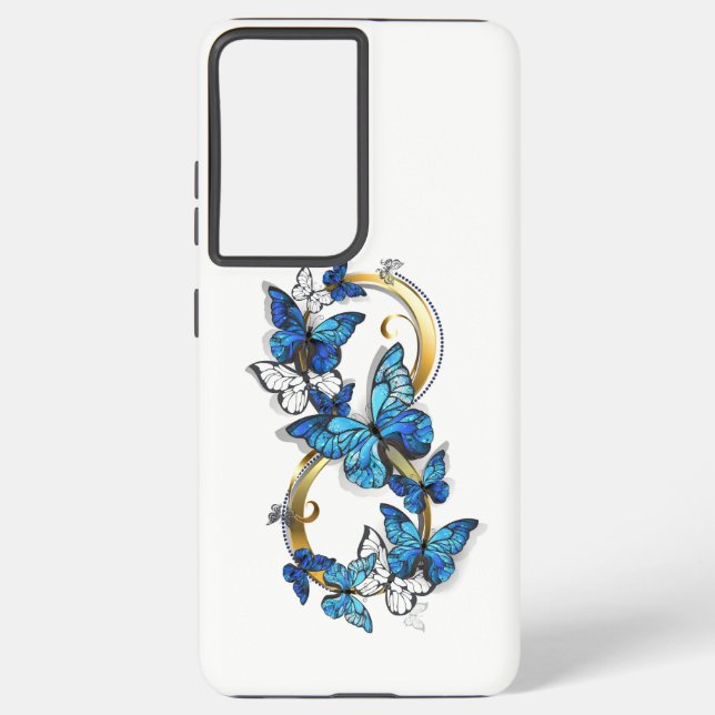 Symbol Infinity of Blue Morpho Butterflies Samsung Galaxy S21+ Case (Back)
