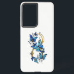 Symbol Infinity of Blue Morpho Butterflies Samsung Galaxy Case<br><div class="desc">Symbol infinity of gold,  decorated with realistic blue butterflies morpho on a white background. Design with butterflies. Morpho. Design with blue butterflies morpho.</div>