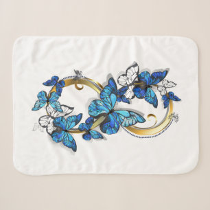 Symbol Infinity of Blue Morpho Butterflies Sherpa Blanket