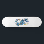 Symbol Infinity of Blue Morpho Butterflies Skateboard<br><div class="desc">Symbol infinity of gold,  decorated with realistic blue butterflies morpho on a white background. Design with butterflies. Morpho. Design with blue butterflies morpho.</div>