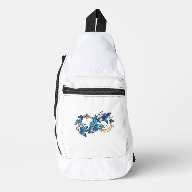 Symbol Infinity of Blue Morpho Butterflies Sling Bag (Front)