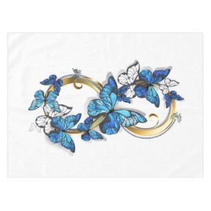 Symbol Infinity of Blue Morpho Butterflies Tablecloth