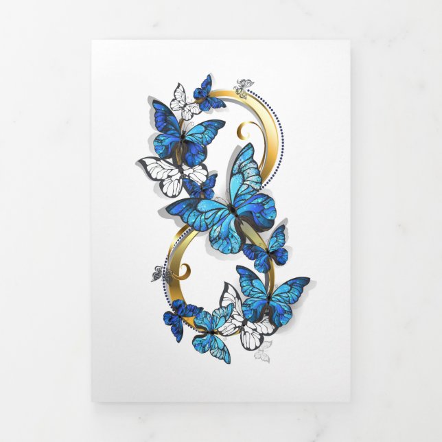 Symbol Infinity of Blue Morpho Butterflies Tri-Fold Announcement (Cover)