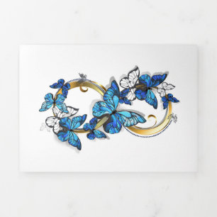 Symbol Infinity of Blue Morpho Butterflies Tri-Fold Announcement