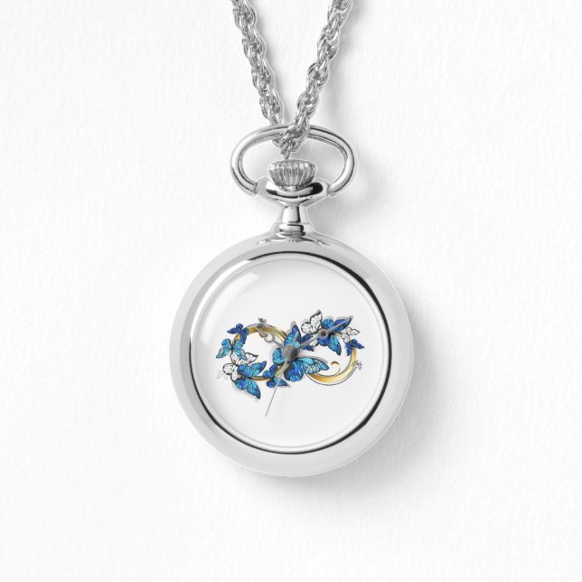 Symbol Infinity of Blue Morpho Butterflies Watch (Front)