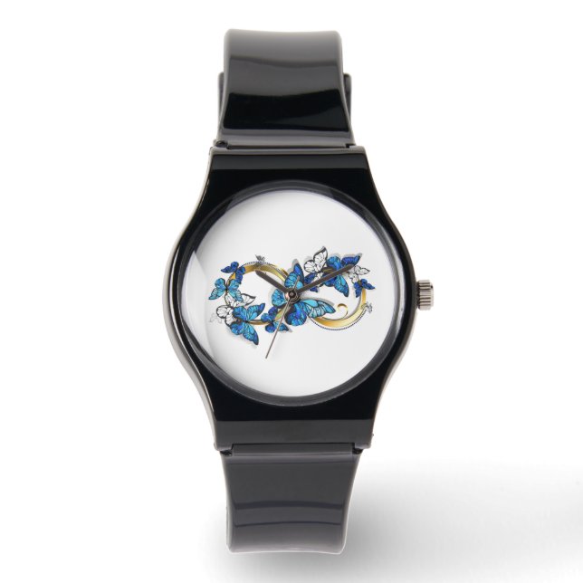 Symbol Infinity of Blue Morpho Butterflies Watch (Front)