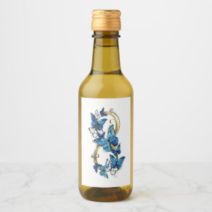 Symbol Infinity of Blue Morpho Butterflies Wine Label