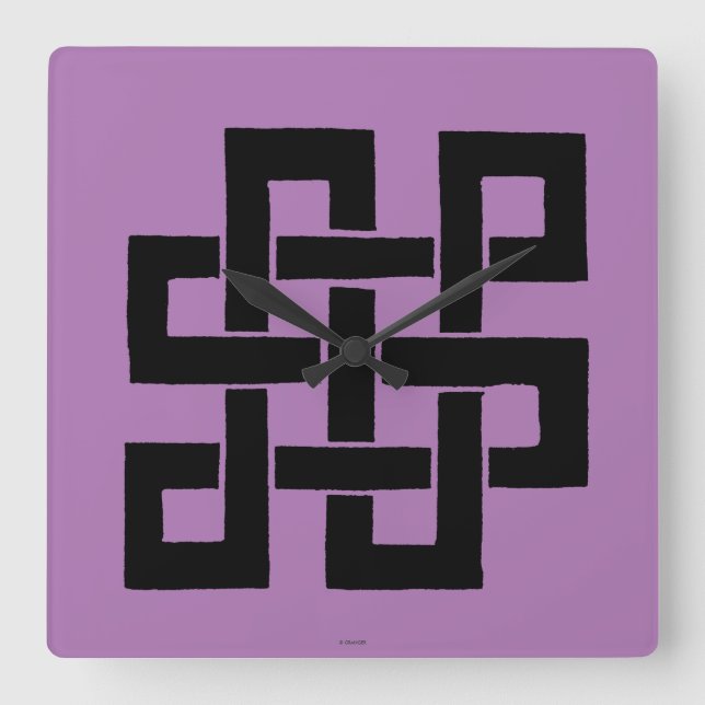Symbol: Nade-Takara-Nusubi Square Wall Clock (Front)