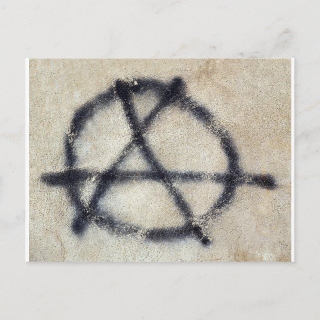 Symbol of Anarchy painted on a wall Postcard (Front)
