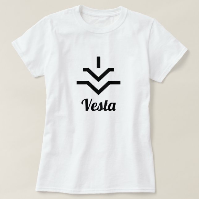 ⚶ Symbol of asteroide Vesta T-Shirt (Design Front)