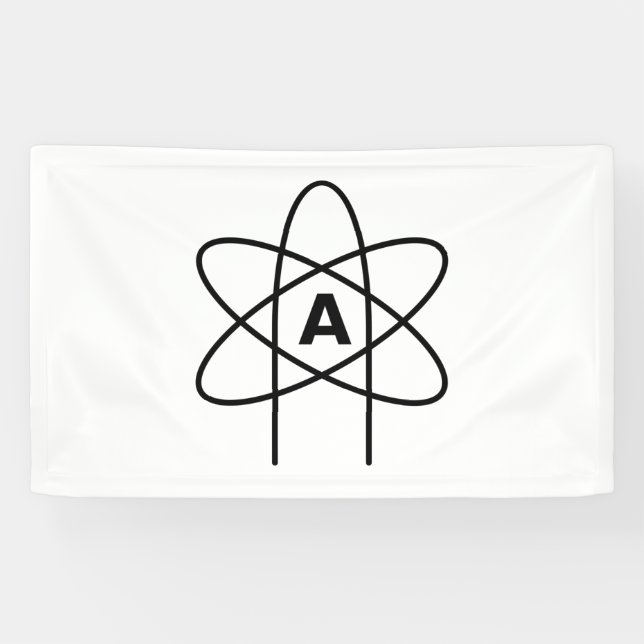 Symbol of Atheism (Atom Emblem) Banner (Horizontal)