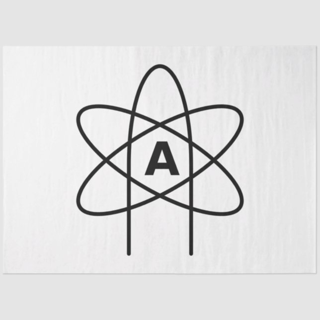 Symbol of Atheism (Atom Emblem) Tissue Paper (Front)