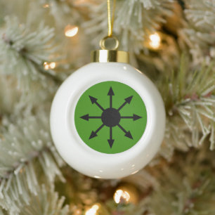 Symbol of Chaos Star Ceramic Ball Christmas Ornament