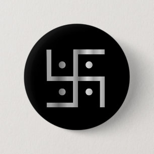 Symbol of Hinduism Swastika 6 Cm Round Badge