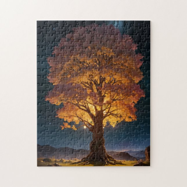 symbol of life shining in the night sky jigsaw puzzle (Vertical)