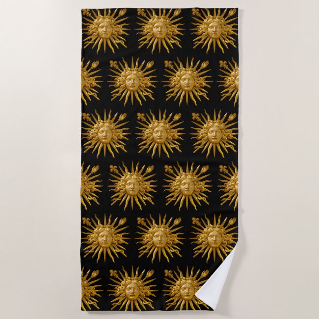 Symbol of Louis XIV the Sun King Beach Towel (Front)